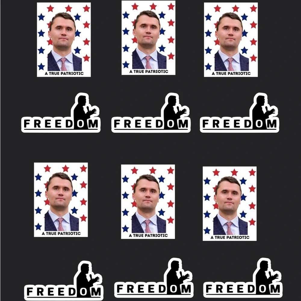 Patriotic cupcake toppers of freedom and Charlie Kirk